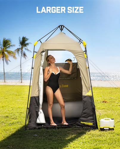 Image of FanttikOutdoor Zeta A1 Pro Shower Tent 1 Rooms, Portable Privacy Shelter for Shower & Dressing, Instant Setup in 60 Seconds with Rainfly & Windproof, Ideal for Camping & Hiking, Fishing, Beach