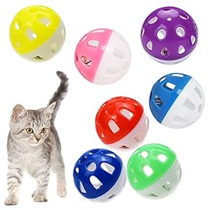 VOVIGGOL 12st Katzenspielzeug Ball mit Glocke
