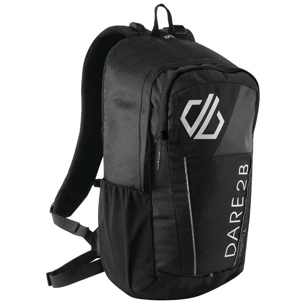 Dare 2b Vite III 20L Internal Hydration Storage Lightweight Hip Belt Zipped Front Pocket Rucksac Rucksacks - Black/White, Sgl