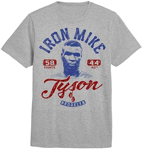 geboan Mike Tyson-Distressed Logo- T-Shirt Man Grey