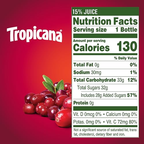 Image of Tropicana Cranberry Cocktail Juice, 10 Ounce (Pack of 24)