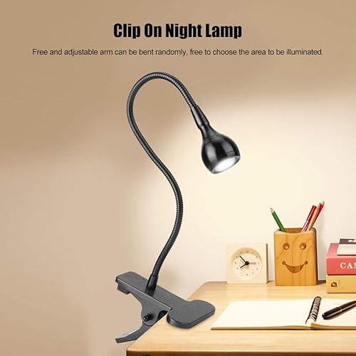 Miniatura 3 de Yosoo Abrazadera LED, clip de abrazadera flexible USB en luz de escritorio LED lámpara de noche para estudio de lectura