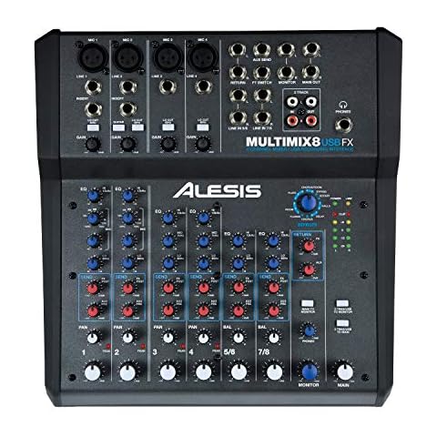 Alesis MultiMix 8 USB FX - 8 Channel Compact Studio Mixer with Built In Effects & USB Audio Interface for Live Sound and Home Studio Recording Cover