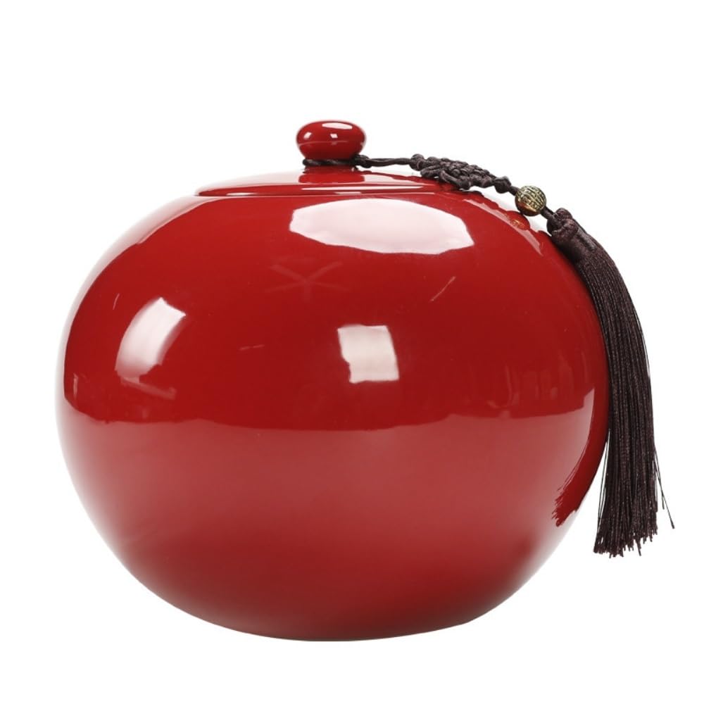 Ceramiczny pojemnik na herbatę, puszki do przechowywania herbaty, kreatywne czerwone puszki do herbaty, ceramiczne puszki z zamknięciem, chiński zestaw do herbaty, pojedyncze puszki, pojemnik na her