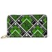 Produktbild JHGFG Mode Handtasche Reißverschluss Brieftasche Scottish Green Tartan Grunge Telefon Clutch Geldbörse Abendkupplung Blocking Leder Brieftasche Multi Card Organizer