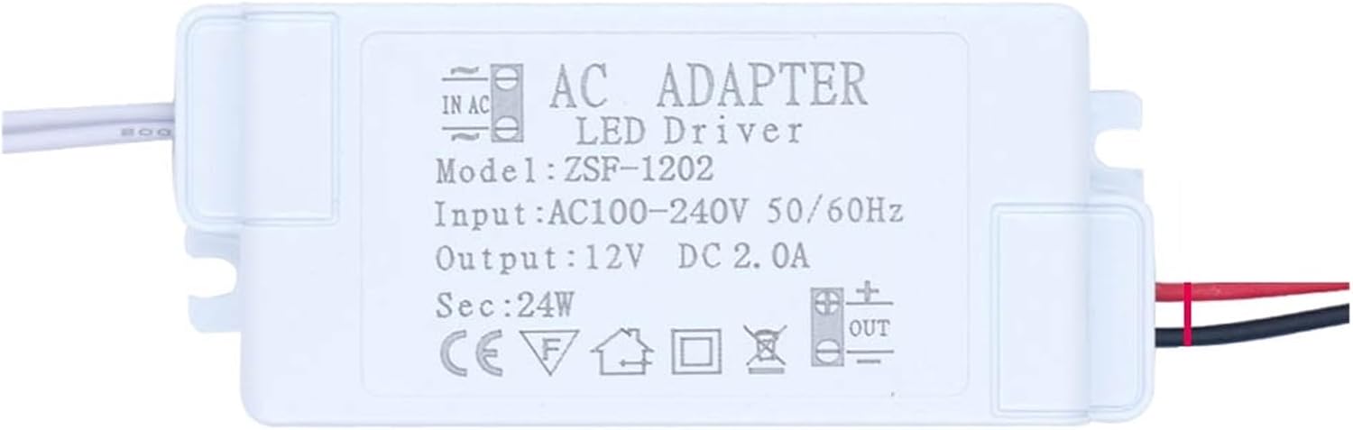 NISZA DC12V LED Driver 6-60W New 1A 1.5A 2A 3A 5A LED AC220V Power Supply Constant Current Voltage Controlled Lighting Transformer (Color : New 12V 2A 24W)