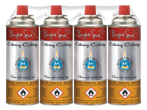 Bright Spark BS3656 Catering-Gaskartuschen 220 g, 4-er Set, Mehrfarbig