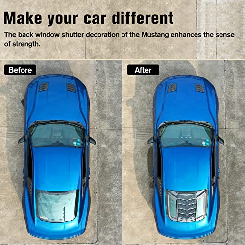 Litmiracle Rear Window Louvers Carbon Fiber Rear Windshield Sun Shade Cover Compatible With Ford Mustang 2015-2021, Upgrade Back Windshield Window Louvers Gt Lambo Style #TOP2