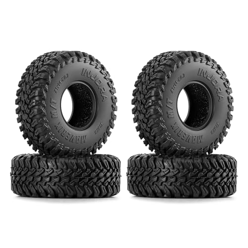 INJORA 41 * 14mm 0.7" MAVERIX M/T Tires for 1/30 Axial SCX30 Upgrade (T7028)