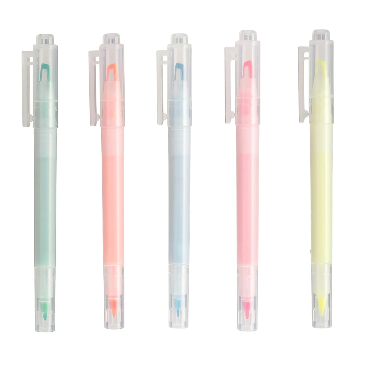 MUJI Twin Highlighter – Set of 5 (Orange, Pink, Green, Blue, Yellow)