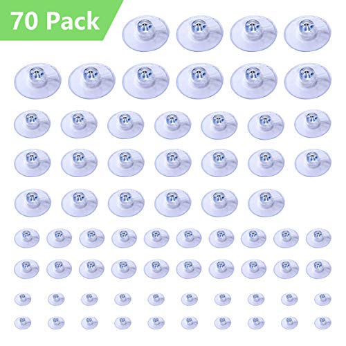 70 Pcs Suction Cup Without Hooks Clear Plastic Sucker Pads for Bathroom Glass