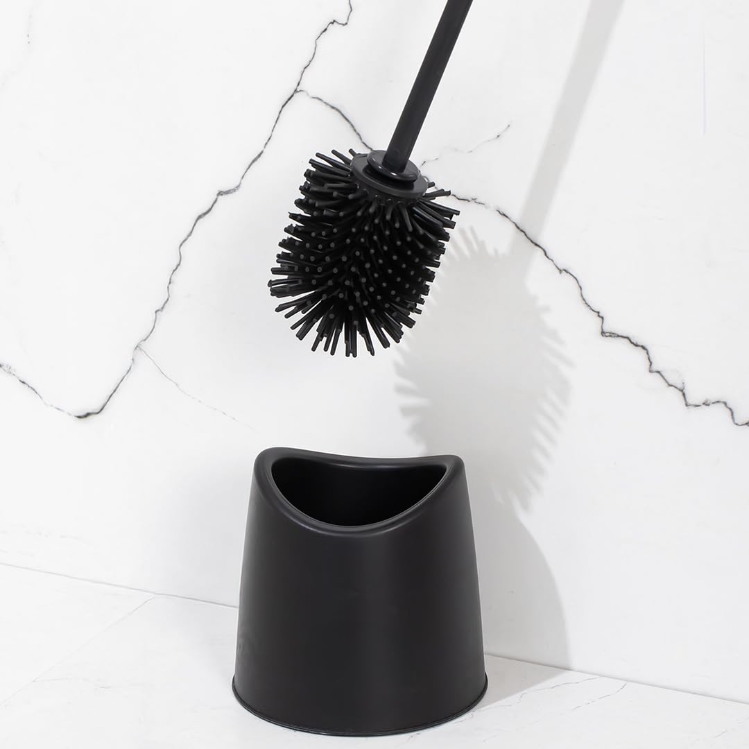 Porsima SB-776 Silikon Wc Tuvalet Banyo Fırçası Klozet Fırçası Siyah