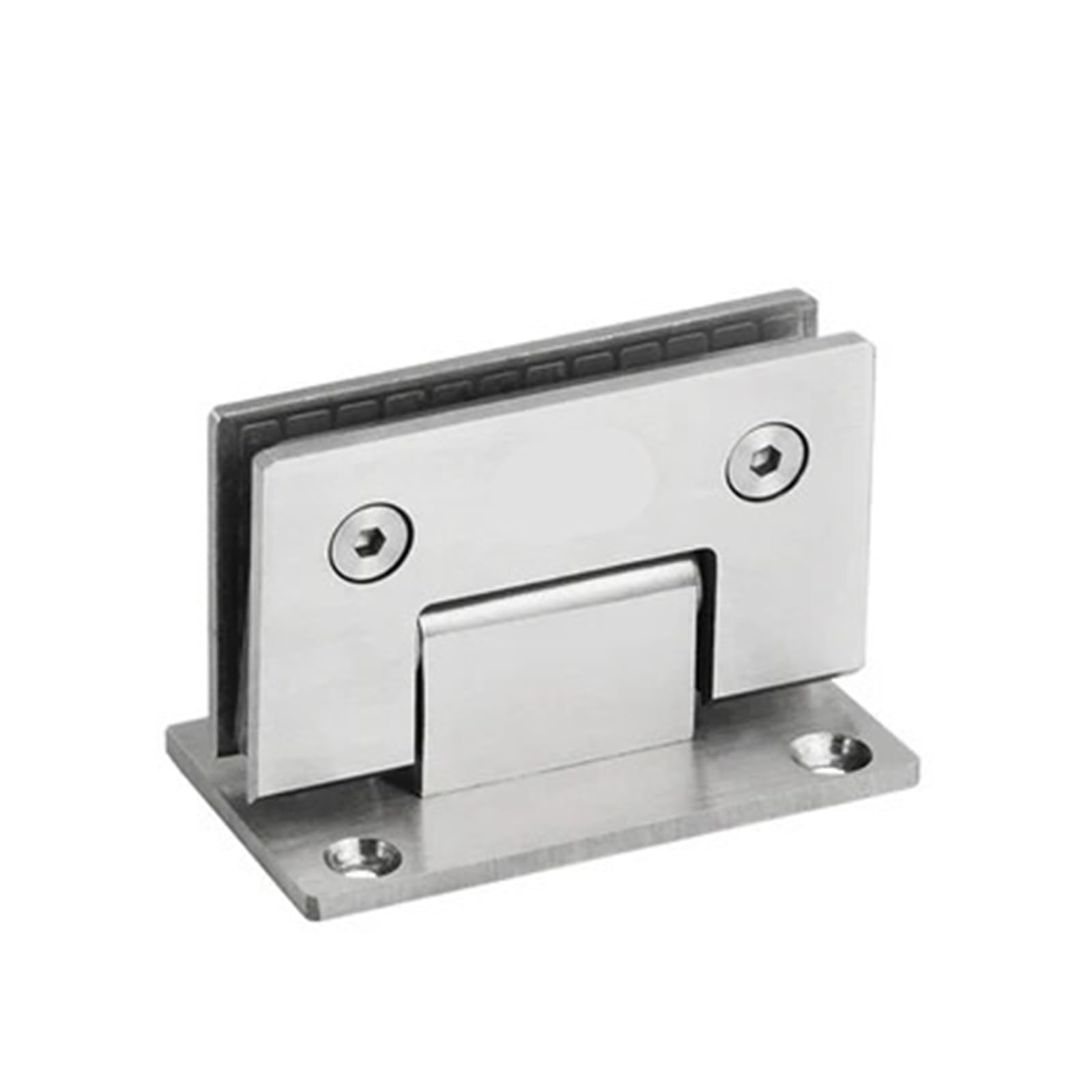 Hinges, Frameless Glass Nickel Brush Door Hinge 90 Degrees of Bathroom Clamp(Silver Ss 90)