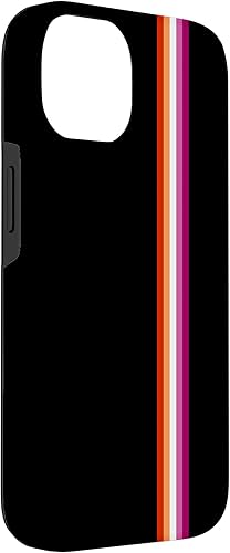 Miniatura 3 de Funda de rayas arcoíris LGBT para iPhone 14 con la bandera del orgullo lésbico sutil