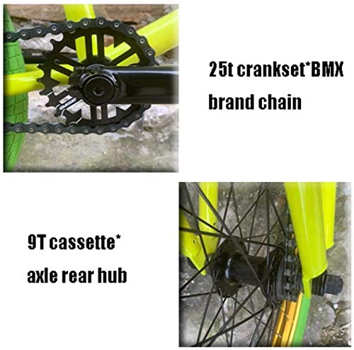 MU Adulte D'Action Stunt Bike Bmx, Freestyle Bmx Vélo Adapté Aux Débutants Niveau Riders Avancés Cadre En Acier, Rue Bmx Vélo 20 Pouces,B - Image 6