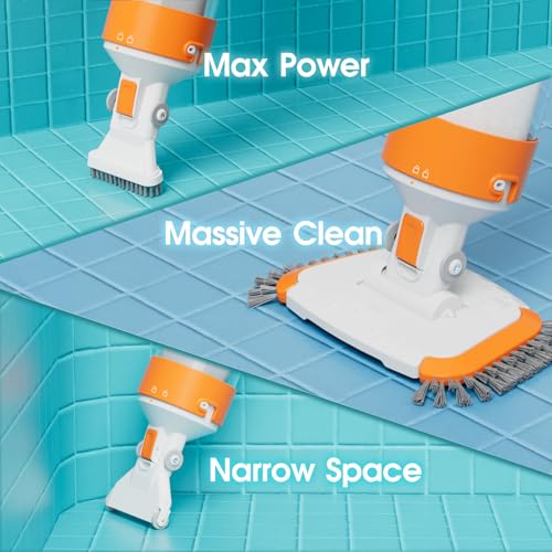 Image of Cordless Pool Vacuum-True Powerful Suction 18.9GPM, 100inch, 1H Runtime, 25m Fluff Ultra Fine Filter,Handheld Rechargeable Hot Tub Cleaner with Poles for Above Ground&Inground Pool