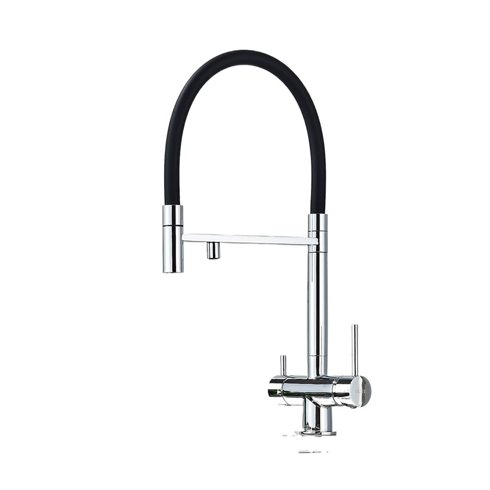 CZYWKDDPP Kitchen Tap, Water Filter Faucet Dual Spout Pure Drinking Mixer Tap，Rotation Purification Feature Taps Crane(Chrome Polish A)