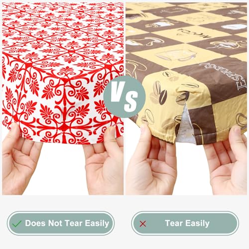 Image of misaya Picnic Table Cover with Bench Cover, Waterproof Elastic Fitted Tablecloth for 8 Foot Tables, Rectangle Washable Polyester Tablecloths for Picnic, Camping, Outdoor (Red, 30 inch x 96 inch)