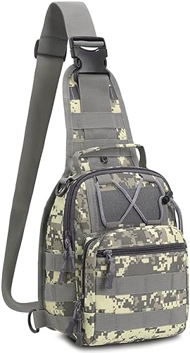 NuCamper Mochila táctica tipo bandolera militar Rover, mochila de hombro Molle Assault Range Bags Men's Chest Pack para senderismo, viajes, ACU,