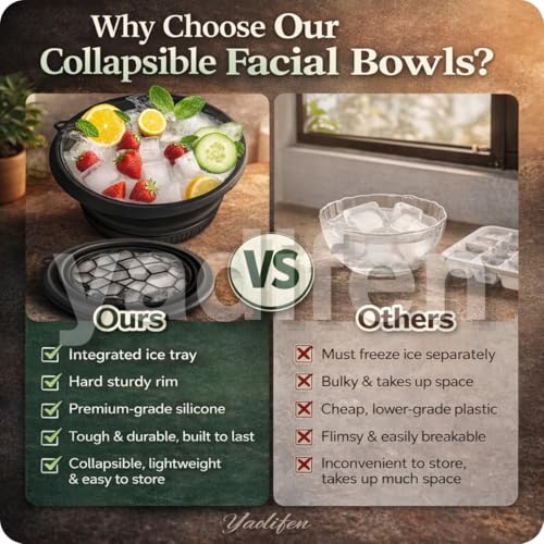 Image of Ice Face Bowl for Dip - Silicone Dipping Facial Bucket, Foldable Dunk Water Bath for Skincare (1)
