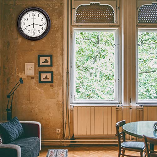 12 Inch Indoor Outdoor Clock Waterproof With Thermometer Retro Wall Clocks For Patio Pool Garden Home,Bronze #TOP6