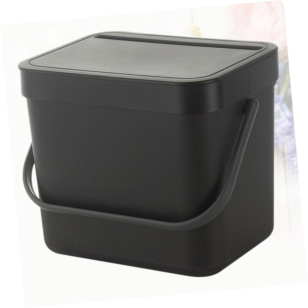 Portable Plastic Bin Wall-Hanging Trash Can for Kitchen Lid Garbage Container Waste Holder Trash Rack Home