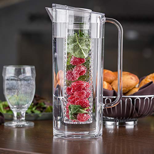 TableCraft PP322FIN Infusion Beverage Pitcher, 2 qt., with lid, dishwasher safe, SAN plastic, clear, BPA free image 5