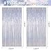 2 Pack Silver Metallic Tinsel Foil Curtains, 3.28 FT x 7.05 FT Glitter Silver Fringe Curtains, New Year Door Streamer Tinsel Backdrop Photo Booth for NYE Party Birthday Engagement Party Decorations