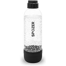 SPOZER 1L Soda Carbonating Bottles BPA-Free Reusable Sparkling Water Bottles, Leakproof & Airtight, Ideal for Home Kitchen & Parties - 1 Pack