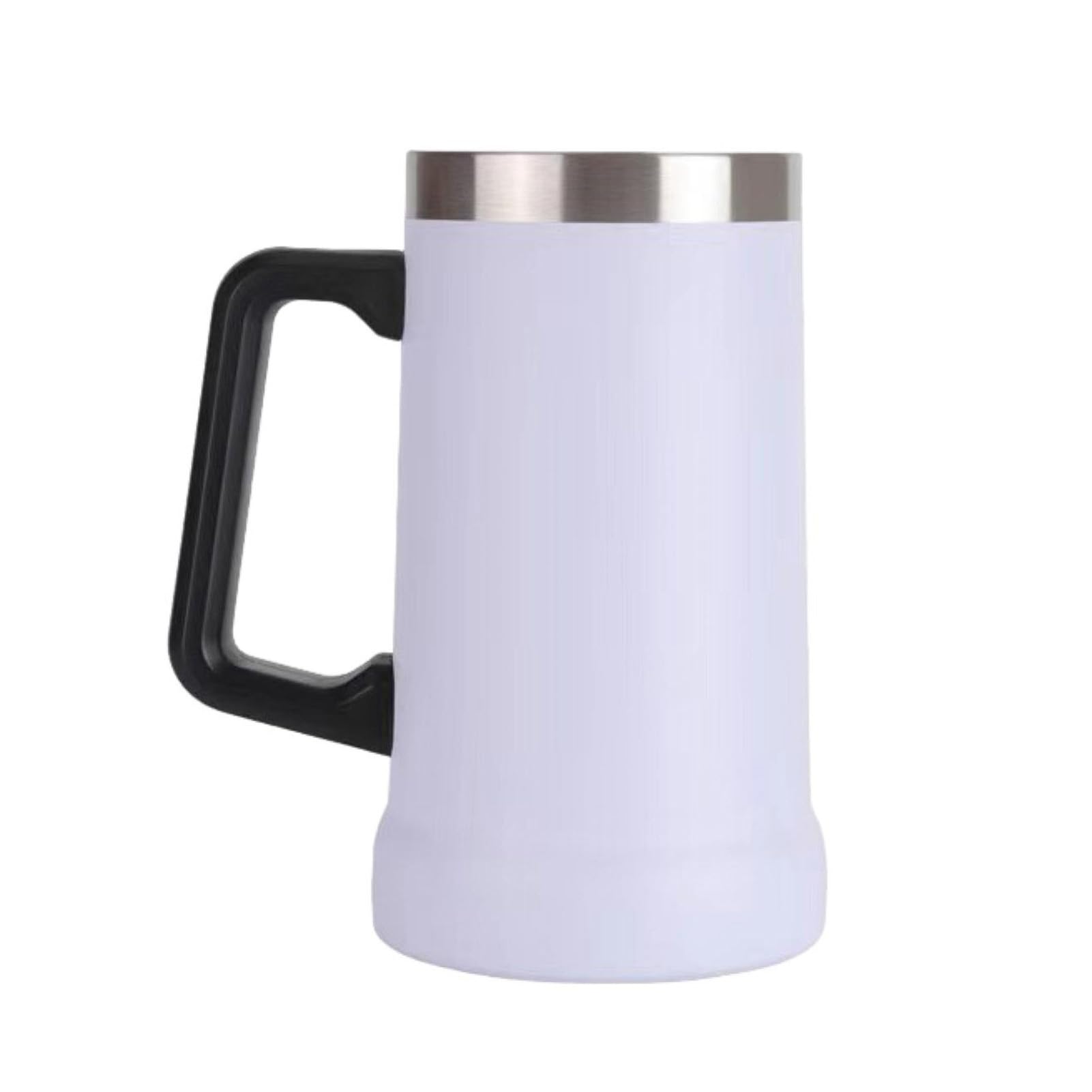 matumou 700ML Beer Stein Double Wall Insulation Stainless Steel Coffee Mug Thermal Tumbler for Hot Cold Drinks Big Grip Shatterproof