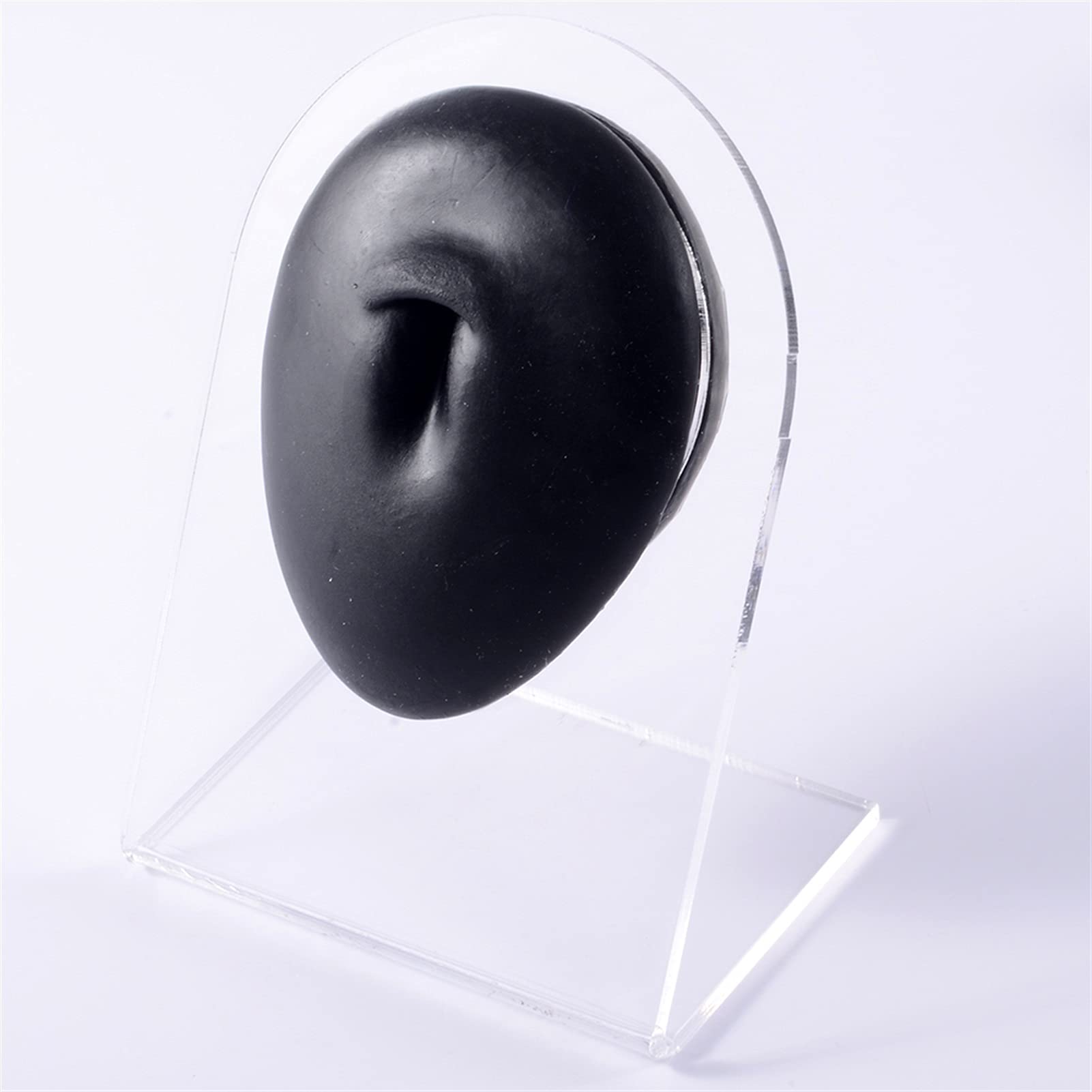 Bjinapy778 Black Navel 1Pc Silicon Ear Eye Nose Mouth Tongue Navel Piercing Model Press Needle Simulation Display Piercing Tool J-Ewelry (Color : )