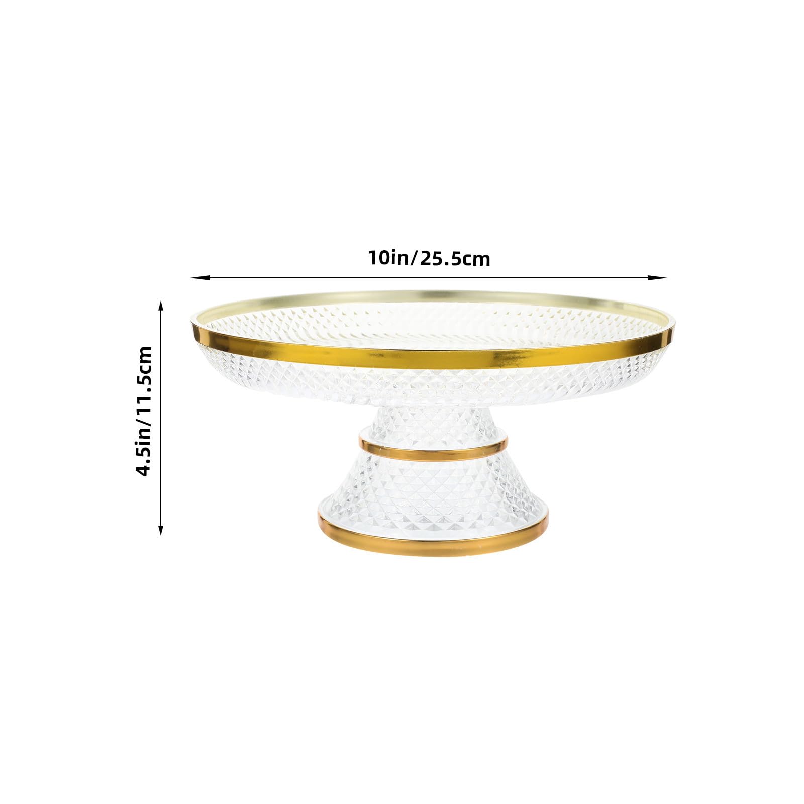 ibasenice Eleganter Kuchenplatte Acryl Tortenständer Dekorative Goldener Kante mit und Verschleißfest und Stilvoll für Geburtstage und Hochzeiten für Obst Gebäck