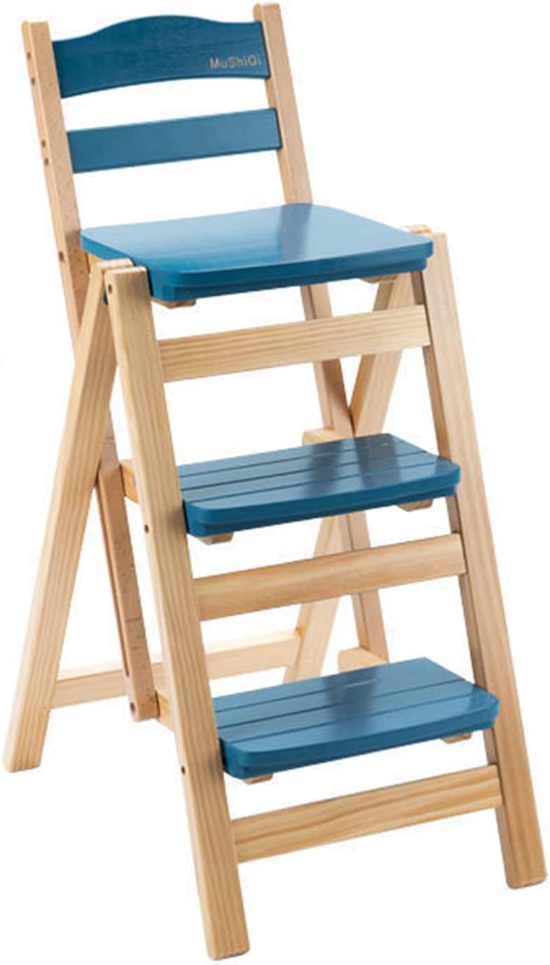 Chaise échelle en bois massif premium, finitions écologiques 3 marches