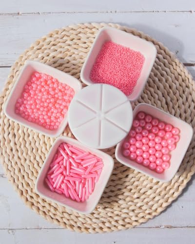 Image of Sprinkles for Baking Edible Sugar Confetti 10.8oz, Nonpareils & Sugar Pearls - Six Pearl Sprinkles Mix Cake Decorations, Cookies, Cupcakes, Dessert Toppings (Spring Pastel Colors) pink