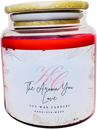 Miniatura 3 de Handmade Soy Natural Wax - Jar Candles 16 oz With Lid Scented- Made in USA (Mahogany TeakwoodRed)