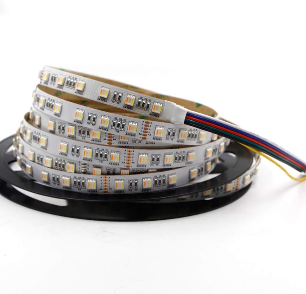 5in1 RGB+CCT LED Strip 12mm PCB 5M 5050 60leds/m 5 Colors in 1 chip CW+RGB+WW RGBW RGBWW Flexible Led Tape Light 12V Non-Waterproof