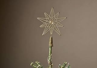 Nkuku Talini 3D Gold Metal Star Topper - Fairtrade Handmade Christmas Tree Topper