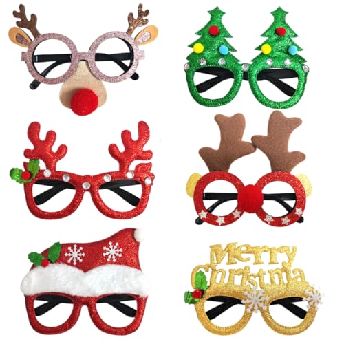 VOPIWOZ 6 Weihnachtsgläser, Sparkle Glitter Weihnachtsfeier Deko,...