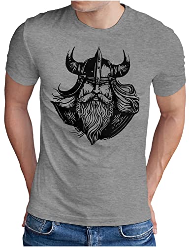 T-shirt Viking homme gris mélangé OM3 Valhalla du S au 5XL