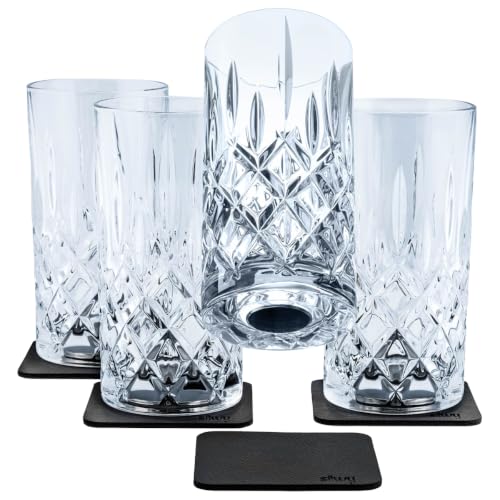 silwy® Longdrink Magnetic Crystal Glasses Set of 4 Including...