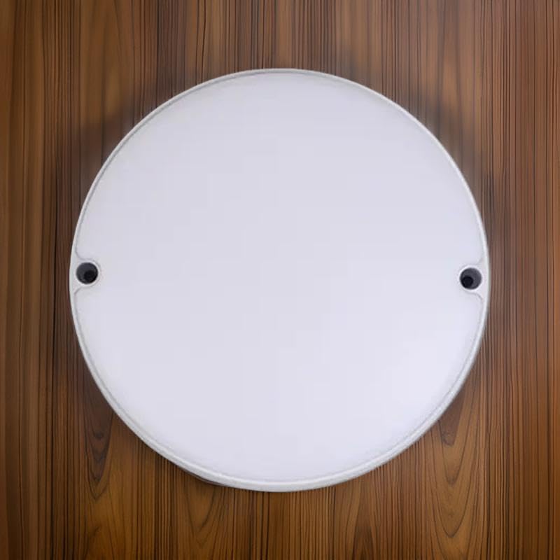 Image of OLIPS LED Bulkhead Light IP54 Waterproof Indoor /Outdoor Wall & Ceiling Light - Weatherproof, Shock Proof, Slim Plastic Surface-Mounted Fixture (12 WATT Round (Cool White), 1)