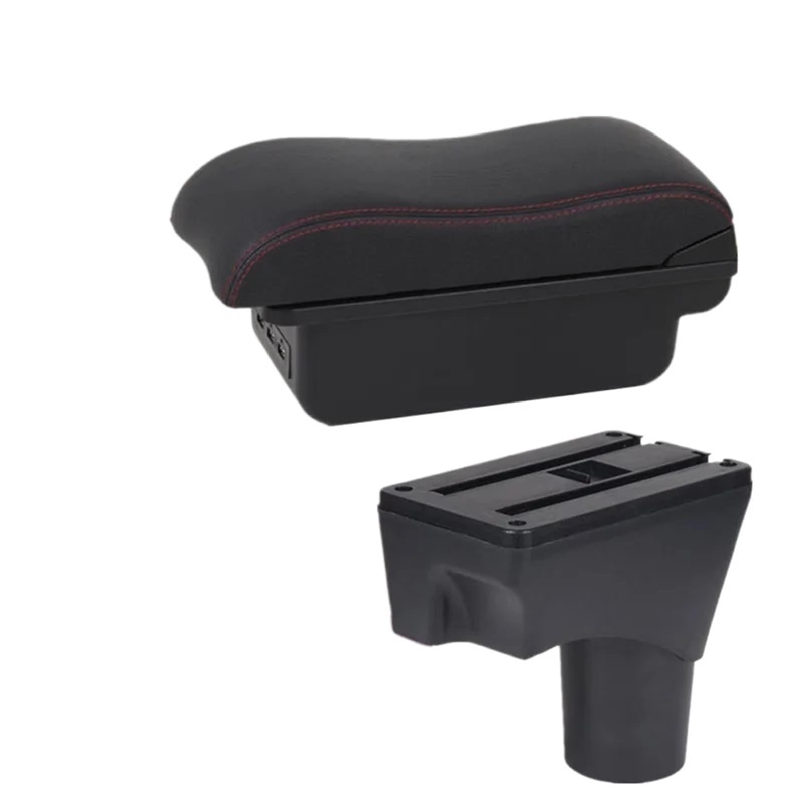 XINQQDC Console Armrest Fit For Nissan March Micra K13 Armrest Box Fit For Nissan Sunny Car Armrest Arm Storage Box Retrofit Parts Car Accessories Car Armrest Organizer(B2 red line 3USB)