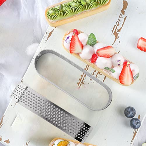 Hopbucan 8Pcs Oval Tartlet French Dessert Mousse Fruit Pie Tart Ring Quiche Cake Mold, Stainless Steel Tart Mousse Ring - Image 3