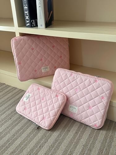 Funda para portátil 11 pulgadas rosa con bordado corazón miniatura 4