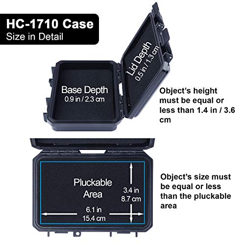 Lykus HC-1710 Mini Hard Case Dry Box con espuma interior, tamaño interior 6.54x3.94x1.46 pulgadas, IP66 resistente a salpicaduras miniatura 3
