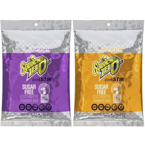 Classic Duo Mix: Qwik-Stik Zero Sugar Electrolyte Powdered Beverage Mix, Classic Duo Pack (Grape & Orange), Sugar-Free Hydration Drink Sticks, 100 Count Bulk Pack image 2