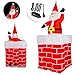 KESSER® Aufblasbarer Weihnachtsmann 178cm Groß aus-dem-Schornstein Kamin LED Beleuchtet Nikolaus Weihnachten Geschenk Deko inkl. Befestigungsmaterial Weihnachtsdekoration Weihnachtsdeko