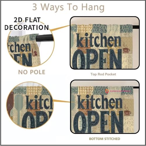 Image of DARSHANAM WORLD Modern Printed Kitchen Sink Curtain | Kitchen Under Sink Curtain | Decorative Cabinet Cover | Washable & Dustproof (2, Open)
