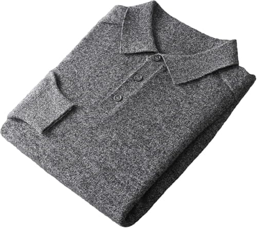 Men's Wool Knit Long Sleeve Polo Sweater Fall Winter Business Casual Pullover Comfortable Warm Versatile Office Wear Top