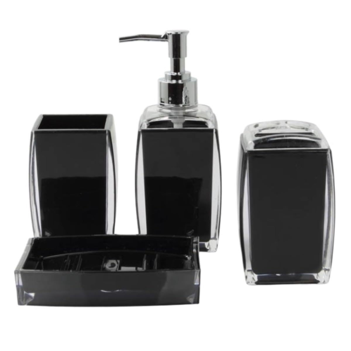 Lyvqzpwlr Black Plastic Lotion Soap Dispenser Set
